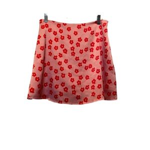 Y2K Floral Skirt | Pink + Red | Size Large